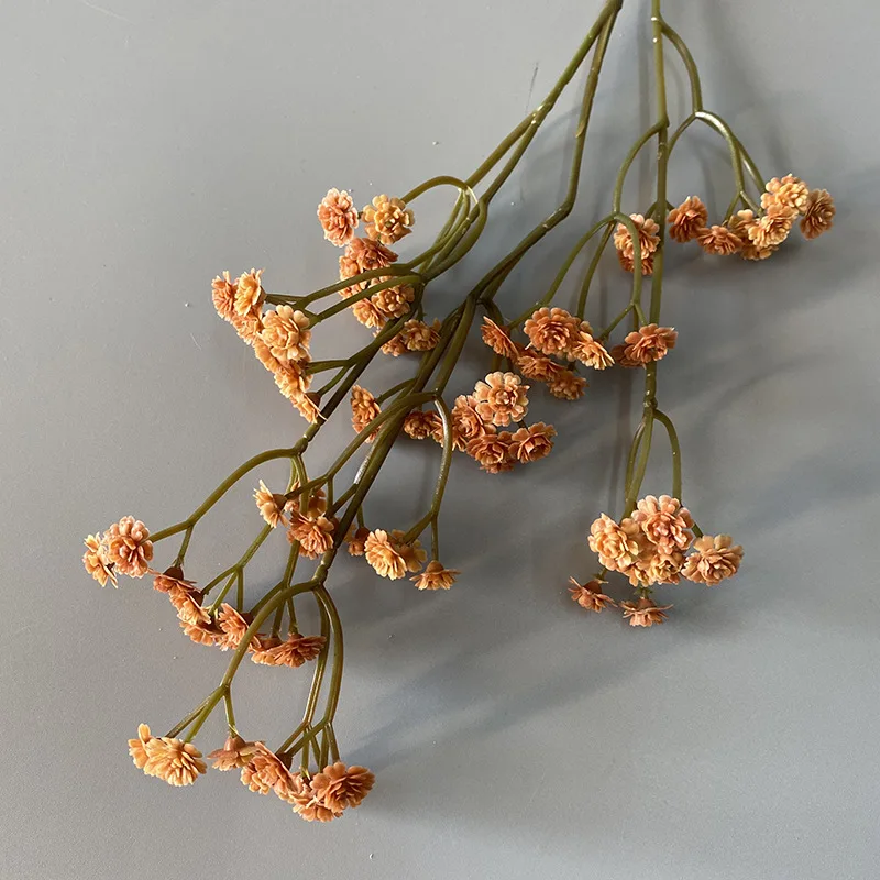 Autumn Color Soft Rubber Gypsophila Bouquet - Pack of 81 High-Quality Small Flowers