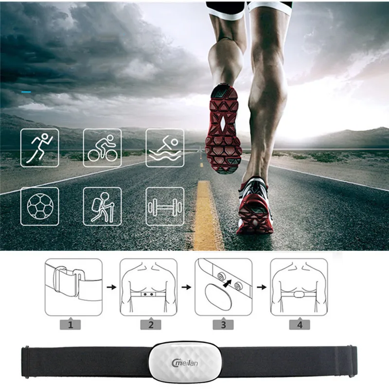 Meilan C5 водонепроницаемый монитор сердечного ритма ANT+ Bluetooth фитнес Открытый Велоспорт Беспроводной нагрудный ремень спортивный велосипед компьютер телефон