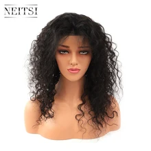 Neitsi вьющиеся человеческие волосы на кружеве, парики, волосы remy, предварительно выщипанные натуральные волосы, 1"-22", плотность 150%, с детскими волосами