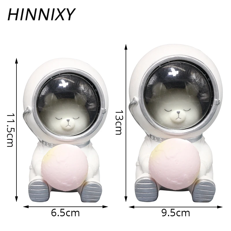  Hinnixy Creative Astronaut Night Light Dog Cat Bear Ornaments Luminaria Animal Table Lamp Warm Whit - 33026492605