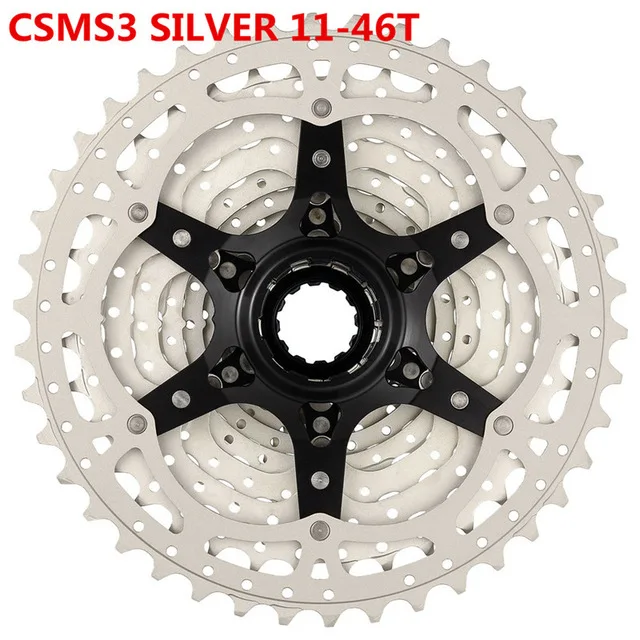 MS3 11-46T Silver Sunrace 10 скоростная кассета CSMS3 CSMX3 11-40 т 42 46T велосипедная кассета для Shimano SRAM маховик 11-40 11-42 11-46 10s кассета - Цвет: MS3 11-46T Silver