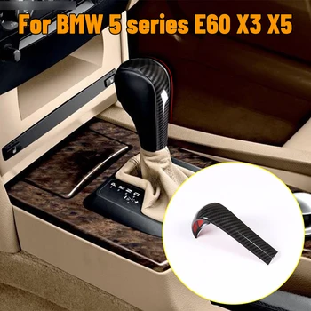 

1*Car Styling ABS Carbon Fiber Gear Shift Handle Sleeve Sticker Cover Trim Fit for BMW 5 series E60 X3 E83 6 series E63 X5 E53