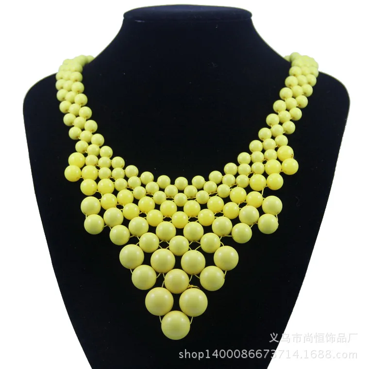 

Pearl Jewelry New Style Necklace Europe And America Star Retro Multilayer Resin Necklace Fashion Simple Necklace