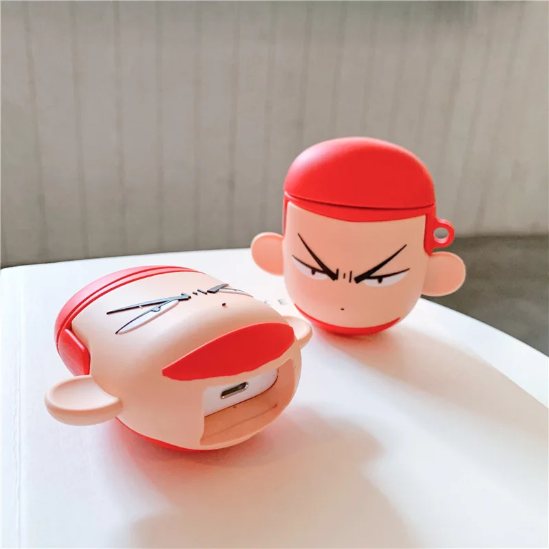 Силиконовый чехол для AirPods аксессуары мультяшный наушник чехол для Airpods 2 красивый защитный чехол с цепочкой для ключей 3D дизайн ханамичи сакураги