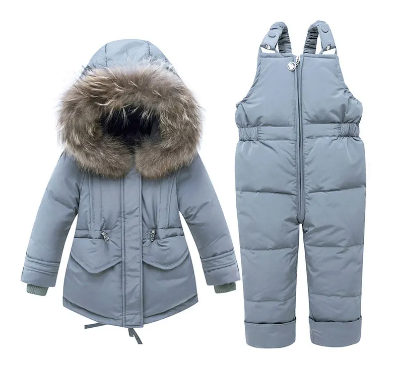 Baby Clothing Sets Newborn Winter Autumn White Duck Down 0-24 Monthes Warm Dirtyproof Windproof Girls Jacket baby Training suit - Цвет: Небесно-голубой