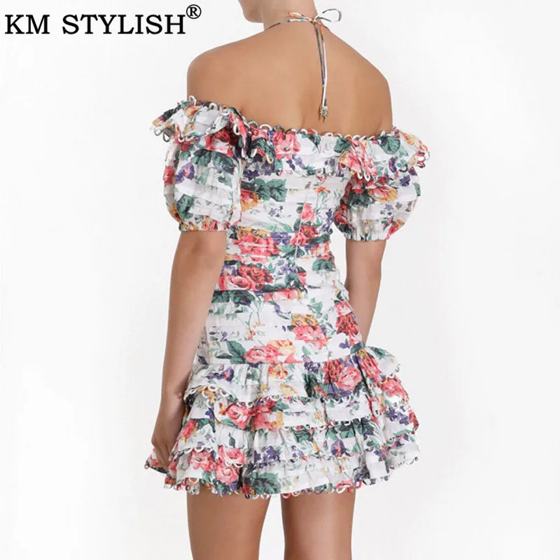Женская одежда, летнее платье Vestidos, сексуальные вечерние Mujer ZIMM, новое милое кружевное платье с оборками и бретельками, цельнокроеное платье с открытыми плечами