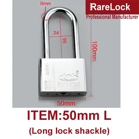 50mm L Rarelock стальной замок для садовых ворот дома двери автомобиля безопасности велосипед мотор анти theaf шкафчик в спортзале на открытом воздухе шкаф почтовая коробка MS538hh - Цвет: 50mm L