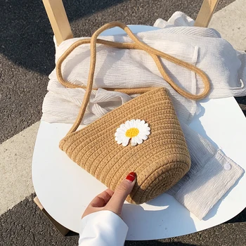 

Summer Straw Bag Foreign Style Women's Bag 2020 Popular New Fashion Knitted Messenger Bag Shoulder Bucket Bag