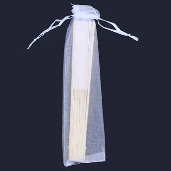

New 20 x Fan Fabric Gift Bag Bamboo Bone + Silk Fabric wedding favors dance writing painting customizes
