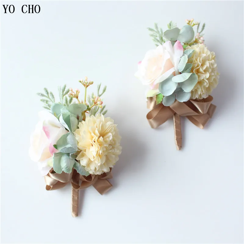 Wholesael A Buon Mercato Luce Di Seta Di Colore Rosa Da Polso Corpetto Artificiale Daisy Wedding Corsage Polso Fiore Accessori Del Partito Di Festa