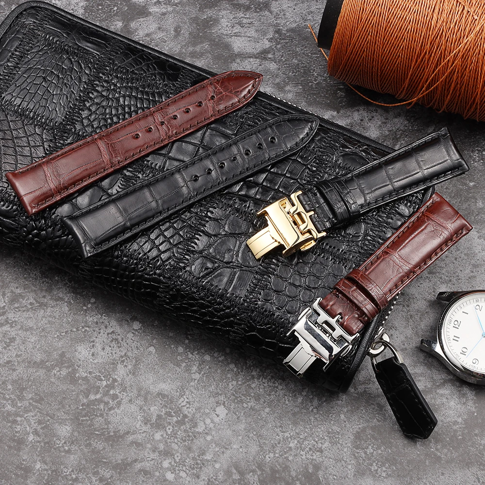 Ремешок для часов из крокодиловой кожи аллигатора универсальный ремешок lontines