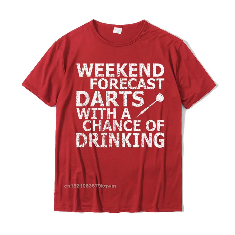 Printing T-shirts Short Sleeve Printed On New Design Young Summer Fall Tops Tees Printed On T-Shirt O Neck 100% Cotton Dart Funny Weekend Darts Drinking Gift Darts Player T-Shirt__4749 red