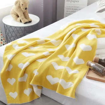 

Knitted Baby bedding blanket baby swaddle Receiving Blanket cotton newborn blanket Infant bath towel knit blankets 90*110CM