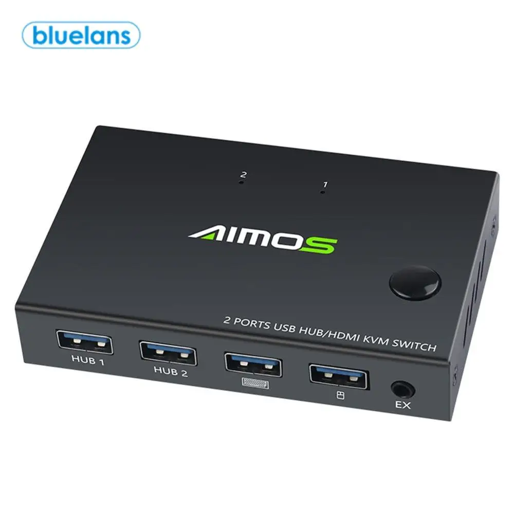 2 порта usb-хаб/HDMI KVM переключатель в 1 выход HDMI видео дисплей 4K usb-хаб сплиттер для