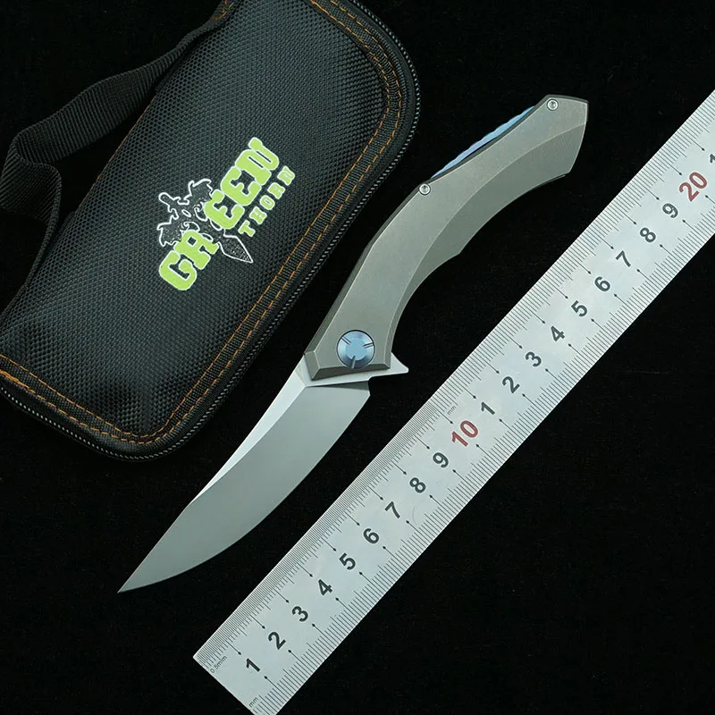 Складной нож Green thorn Flipper резак из титанового сплава и стали D2 для выживания на
