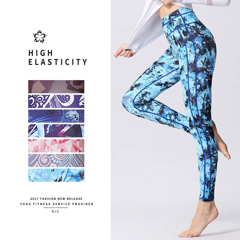 

Women's Skinny Pants Printed Pattern Ankle-length Pants Stitching Fitness Running Yoga Leggings for Women