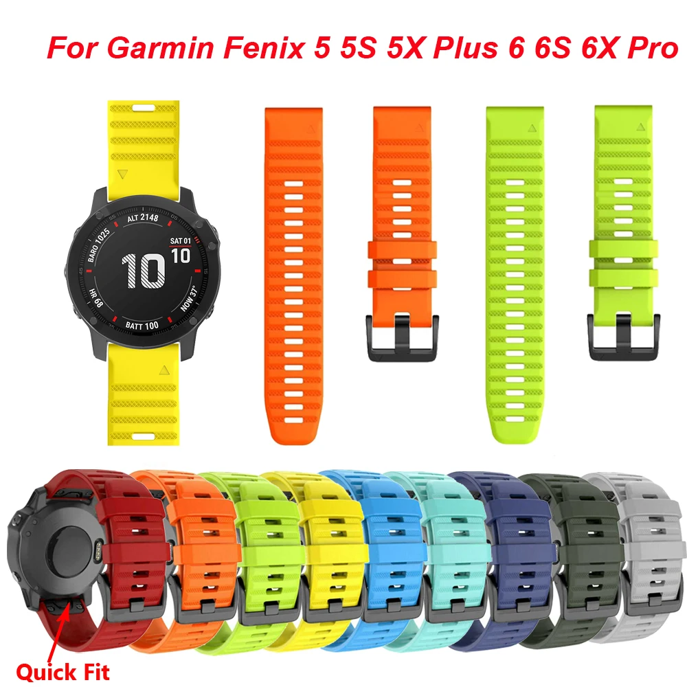 20 22 мм 26 Easyfit быстросъемный умный Браслет Силиконовый ремешок для Garmin Fenix 6X 6 6S Pro 5 5X