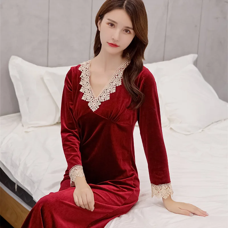 maroon night dress