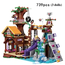 10497 Compatible con amigos aventura campamento casa de árbol 41122 Emma Mia figura modelo edificio juguete para niños princesa Juguetes(China)