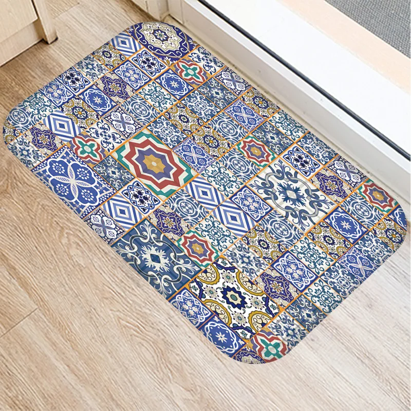 Цветочный мандала напольный коврик входная дверь противоскользящий дверной для