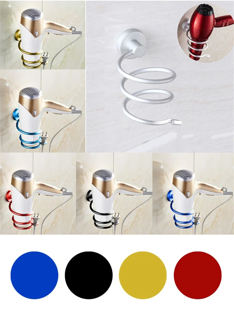Wall Hair Dryer Rack Space Aluminum Bathroom Wall Holder Shelf Storage Storage Rack Home Bathroom Dedicated Bracket