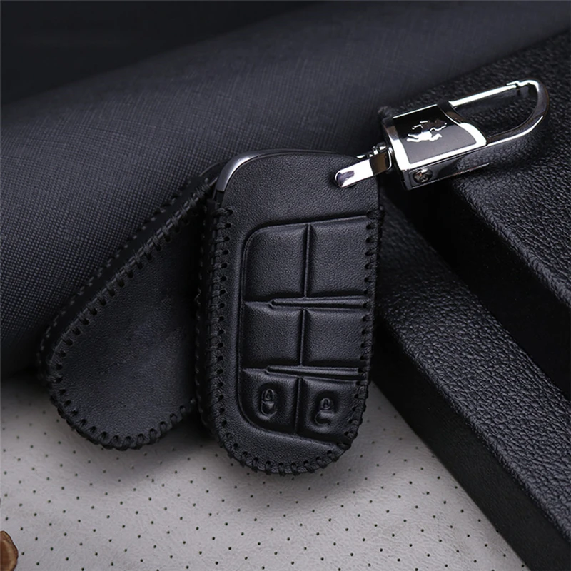 Кожаный чехол для ключей автомобиля, чехол для Dodge caliber Journey Caravan RAM Charger Nitro Stratus Dakota Challenger