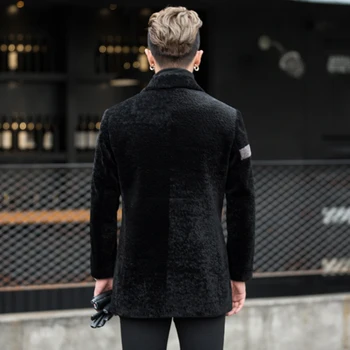 

Real Fur Coat Autumn Winter Sheep Shearing Wool Jacket Plus Size Long Men Fur Coat Ropa Hombre Invierno GY8715 KJ1601