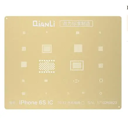 For iPhone 6S 6SPlus QIANLI IOS золотой 2D BGA трафарет для iPhone 5S 6G 6plus 6S 6SP 7 7P 8 8P процессор ОЗУ A8 A9 A10 A11 A12 ребол IC стальная сетка Оловянная сетка - Цвет: For iPhone 6S 6SPlus