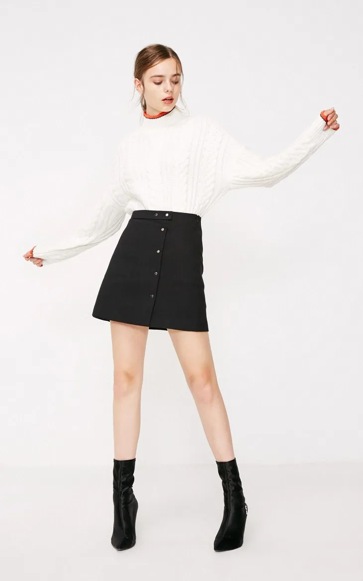 Vero Moda Женская контрастная трикотажная рубашка с высоким воротом и открытыми плечами | 318413606