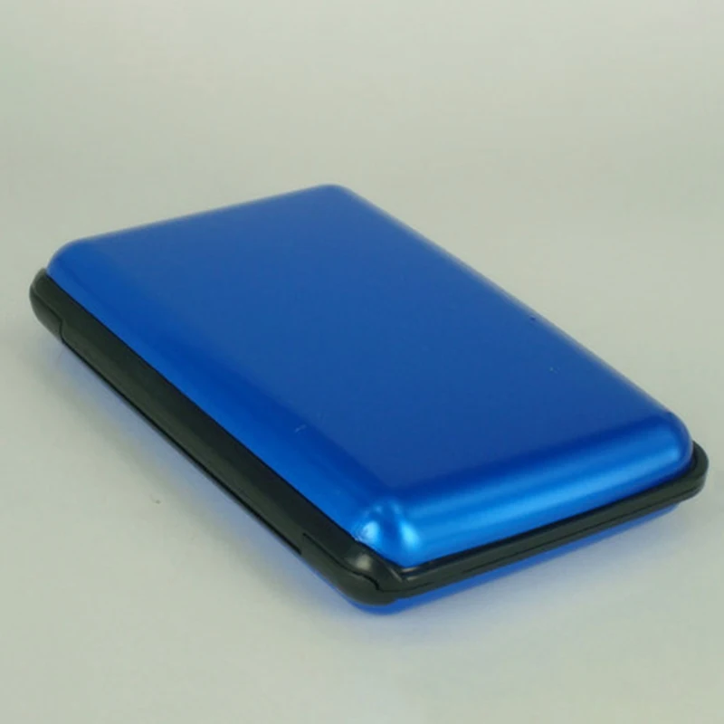 1 шт. алюминиевый блокирующий Жесткий Чехол для банковских карт кошелек Кредитная карта анти-RFID сканирующий защитный держатель для карт Прямая поставка - Color: BL