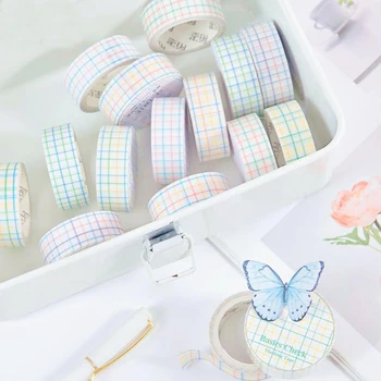

1 Pcs Cute Basic Grid Series Bullet Journal Decorative Masking Washi Tapes DIY Scrapbooking Diary Album Label Sticker Stationery