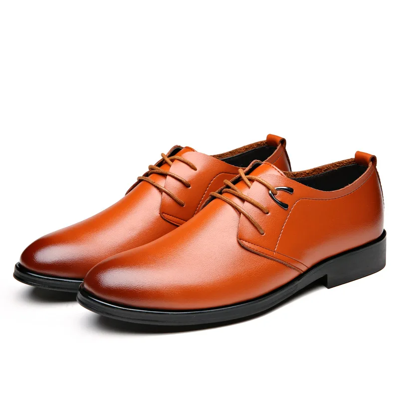 

Spring And Autumn England Pointed-Toe Black And White with Pattern Formal Wear Leather Shoes Men's Lace-up Youth Business Work C