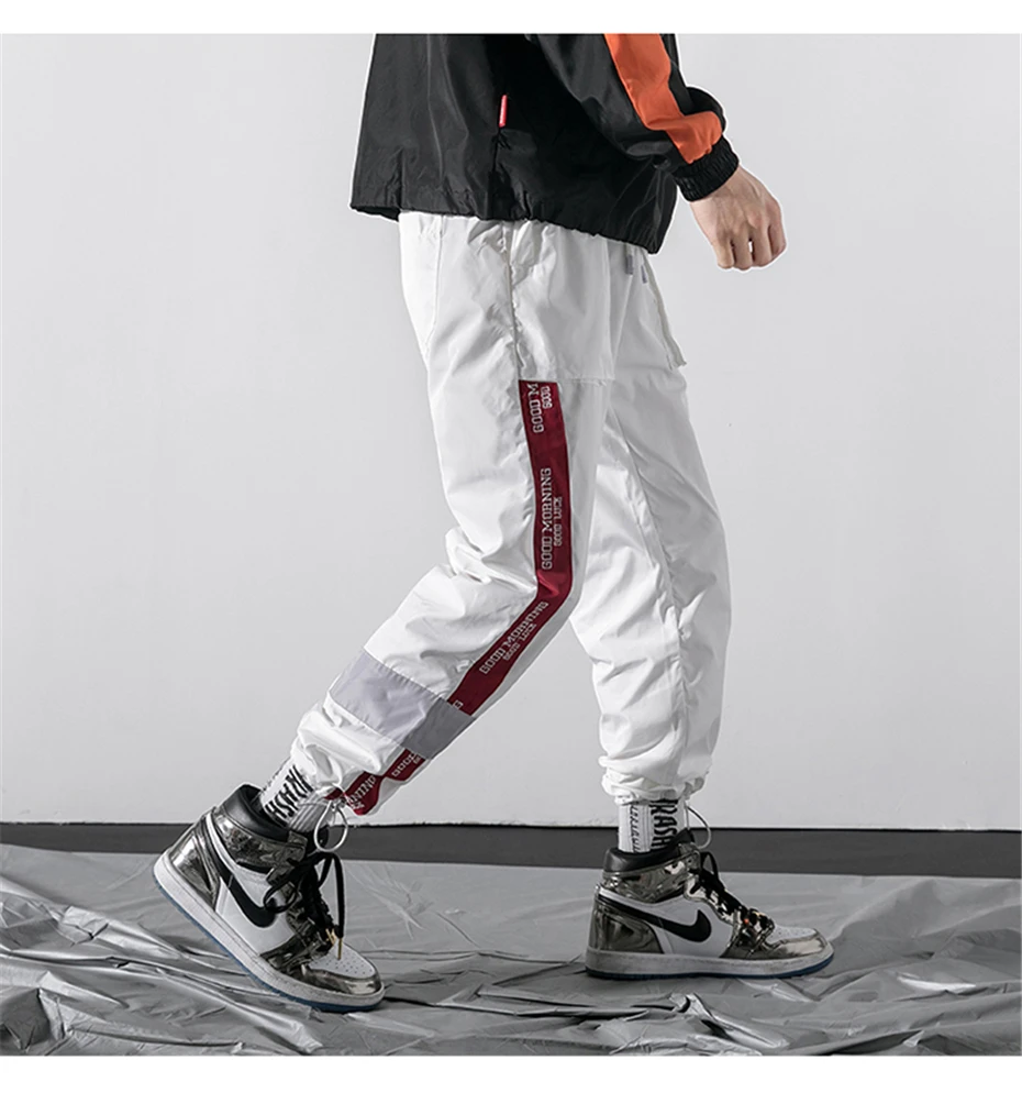 Розовый Jogger мужские уличные спортивные штаны тонкие шаровары хип хоп мужские спортивные штаны повседневные мужские большие размеры 5XL HZ196