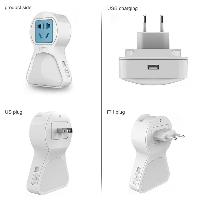 Многофункциональный яркий светильник с ИК-датчиком движения, светодиодный Ночной светильник, адаптер питания, розетка, светильник для спальни, розетка для зарядки, штепсельная вилка стандарта США/ЕС