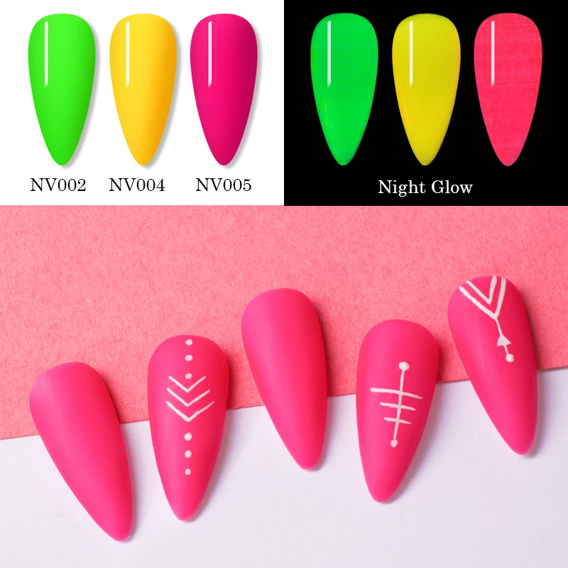 Nail Vision 5 мл неоновый Гель-лак для ногтей флуоресцентный светящийся Матовый верхний лак замачиваемый УФ-свечение ногтей в темноте художественный Гель-лак