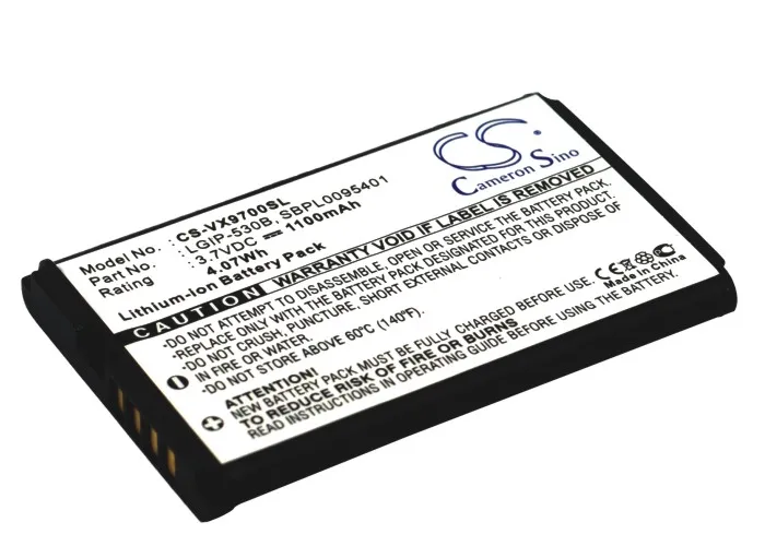 CS 1100 мАч батарея для LG Versa VX9600 VX9700 вызов LGIP-530B LGIP-930B SBPL0095401 SBPL0095601 | Электроника