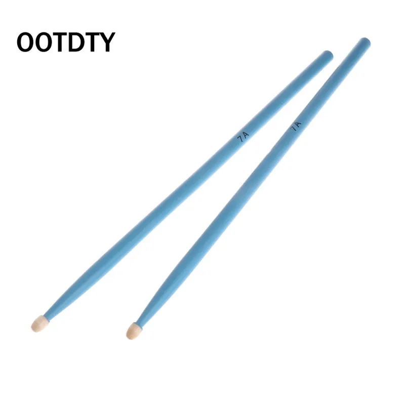 OOTDTY 1 пара 5A 7A прочные ударные клещи цветной набор для сборки электрогитары барабанные палочки Детские джазовые барабанные палочки - Цвет: 7A-Blue