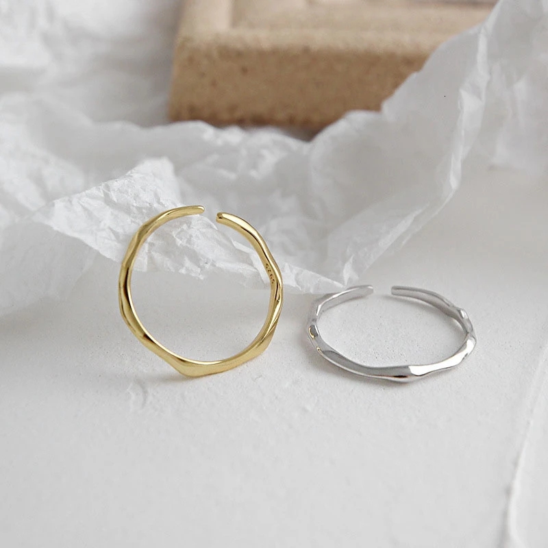 Необычные 925 пробы серебряные корейские кольца женские кольца с регулируемым размером ручной работы с открытым кольцом Bijoux Argent 925 Massif Pour Femme Fine Jewelry