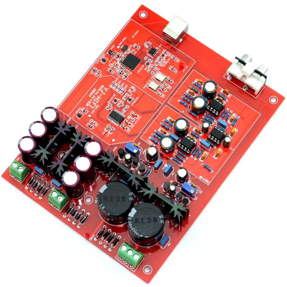 XMOS U8+ WM8741+ AD827 4700 мкФ/35 V* 2 PCM и ультракомпактный DSD, USB декодер в сборе YJ0098