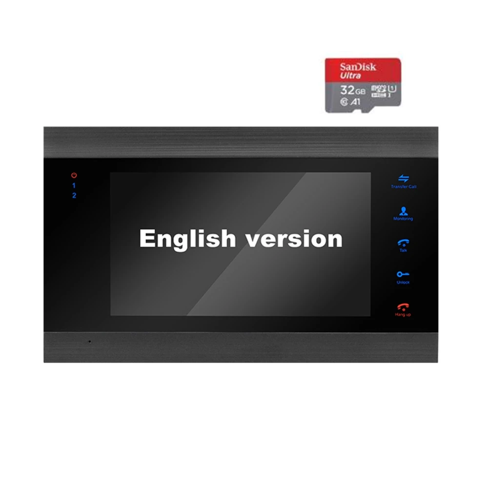 English Version 7 дюймов ЖК-видео домофон система для дома частная вилла ворота вход безопасности - Цвет: English Version