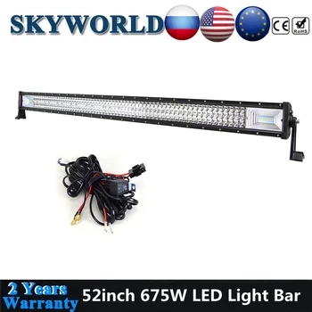 

SKYWORLD 52inch Straight 7D TriRow LED Bar Offroad Driving Combo Beam Light Bar For Trailer Truck Camper UAZ Kamaz 4x4WD Renault