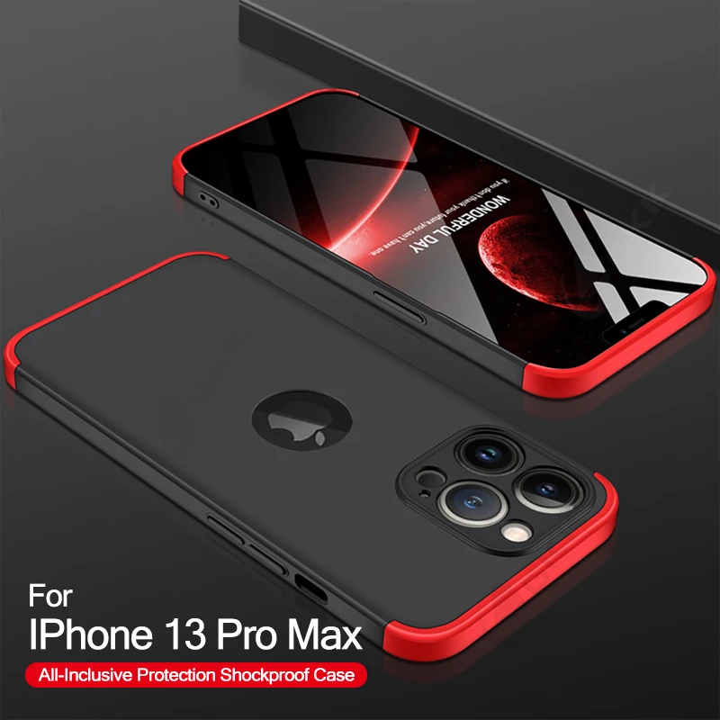 GKK Full Body Protection With Glass Case For iPhone 12 13 Pro Max Case Shockproof With Logo Hole Hard For iPhone 12 13 Pro Max case for iphone 13 pro max