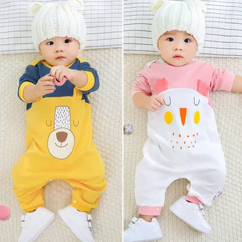 

Baby One-Piece Suit Spring And Autumn Boy New Cotton Romper Female Newborn Long Sleeve Crawling Clothes Jumpsuit Warm Outfits