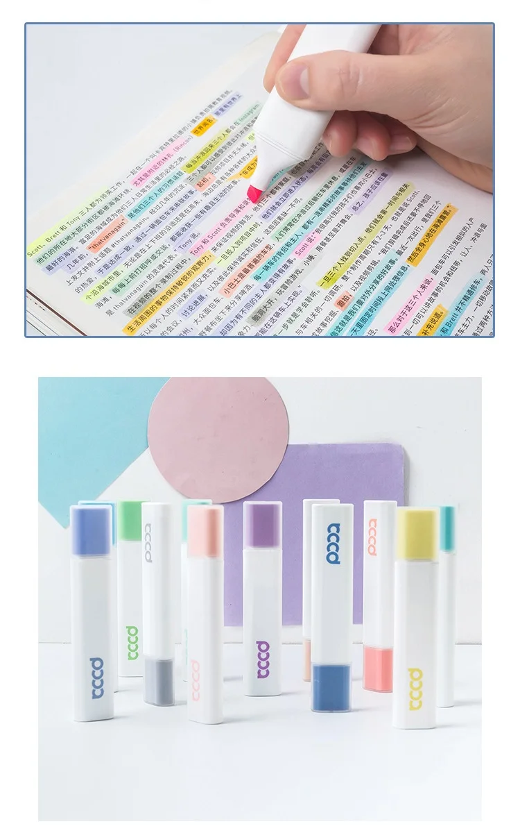 6pcs Pooa Jumbo Color Highlighter Marker Pen Set Super Soft 4mm Tip Retro Candy Colors Spot Liner Drawing Paint Supplies A6236 Highlighters Aliexpress