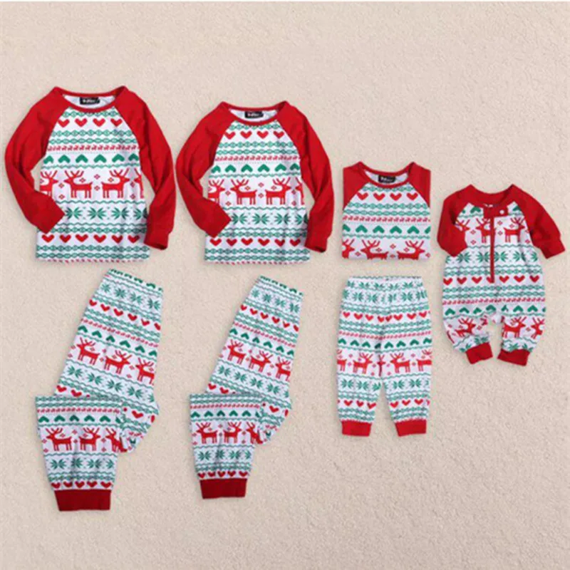 Коллекция 2018 года, AliExpress осенне-зимняя домашняя одежда в новом стиле комплект для родителей и детей, Одинаковая одежда с рождественским