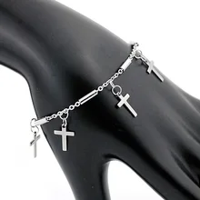 8 стилей крест любовь сердце браслет для женщин нержавеющая сталь цепь браслет с шармом мужские ювелирные изделия