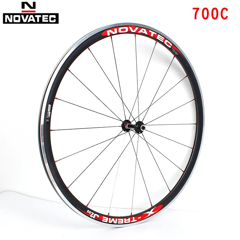 Novatec Road Bike Wheelset 700C Bearing Wheels Carbon coated 7-11 Speed V Brake Clincher Front Rear 20/24H bicycle Wheelsets