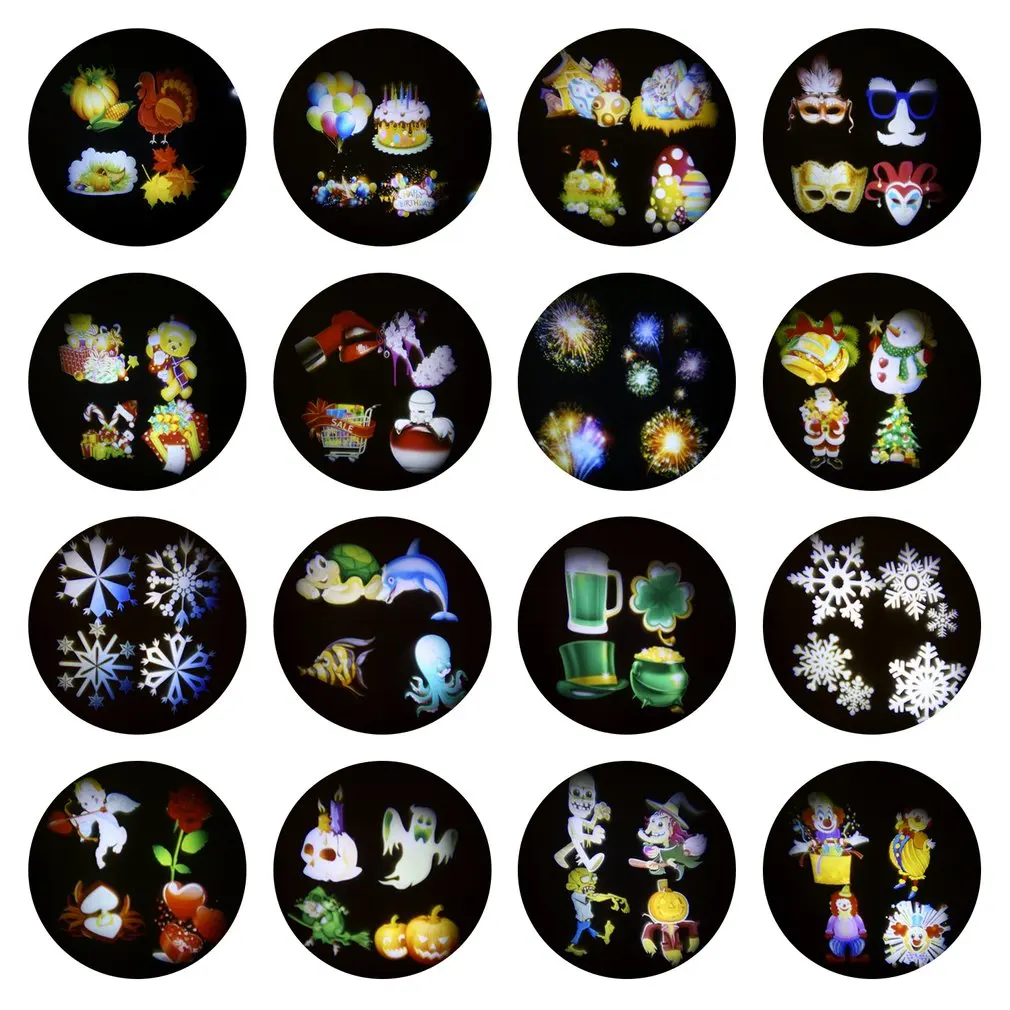 ICOCO Waterproof LED Landscape Projector Light Lawn Lamp with 12 Slides for Easter Christmas Festival Outdoor Garden Home Decor
