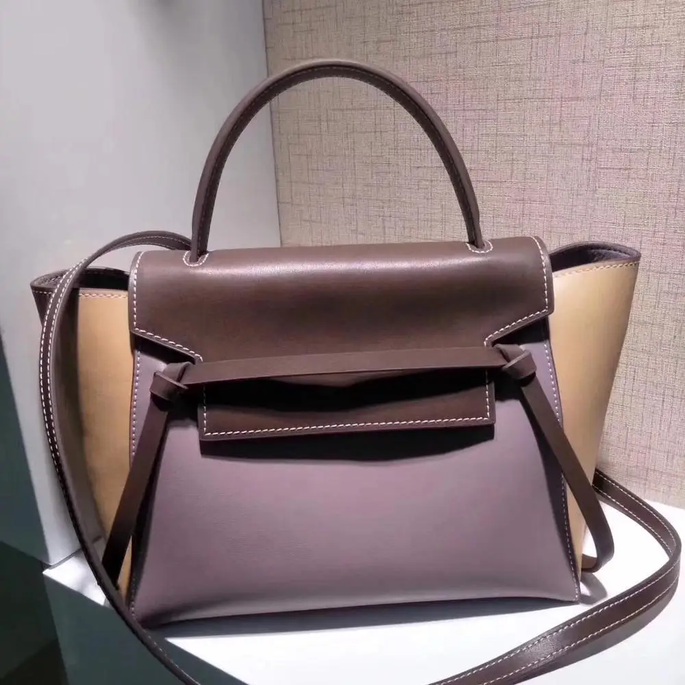 

New Arrival Famous Brand Genuine Leather Fashion Handbag Simple Leisure Shoulder Crossbody Bag Catfish shape