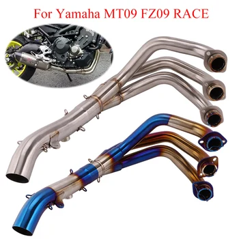 

MT09 Motorcycle Full Exhaust Link Pipe For Yamaha MT-09 FZ09 Exhaust Muffler Front Header Link Pipe Stainless Steel Connect Tube